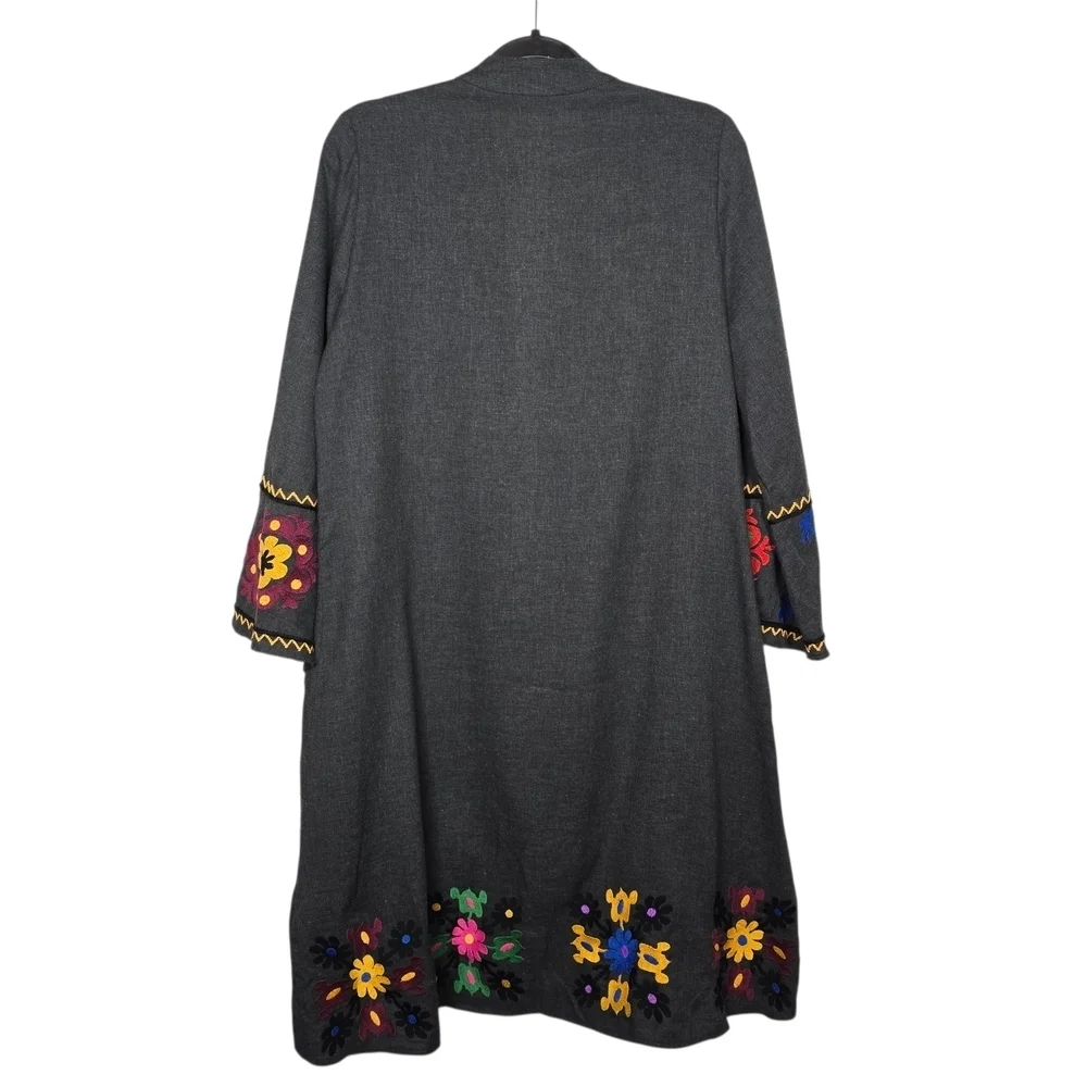 Ivy Jane Black Kimono with Colorful Embroidery